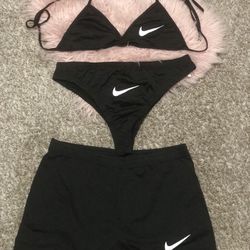 Nike Black 3 Piece Bikini Swimwear Brand New