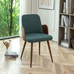 Mid Century Modern Dining Chairs,Upholstered Dining Chairs with Bentwood Backrest,Kitchen & Dining Room Chairs,Boucle Dining Chairs with Metal Legs,Ar