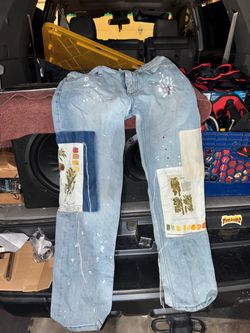 Monse Botanical Patchwork straight leg Jeans