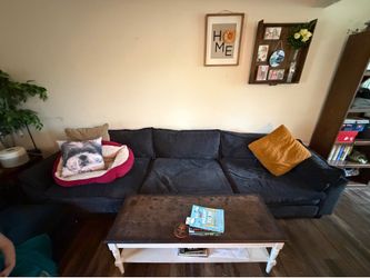 Two large black couches