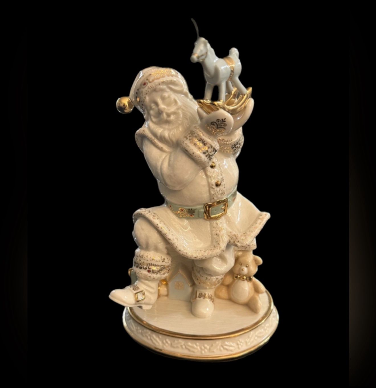 LENOX PORCELAIN CHRISTMAS FIGURINE 9” TOYS FROM SANTA SANTA”S WORKSHOP