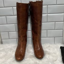 Steven By Steve Madden INSPIRRE Vintage Look Brown Leather Knee High BOOT 6 M