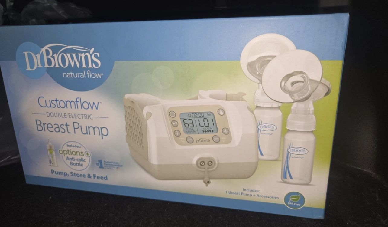 Dr. Brown's Customflow Double Electric Breast Pump with Baby Bottles