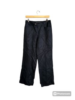 Perry Ellis Silk/Linen Navy Women's Pants.