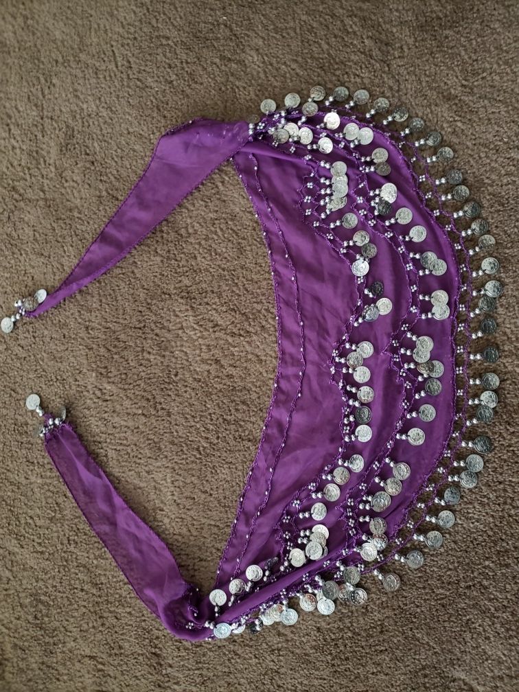 Purple belly dance zumba scarf NEW