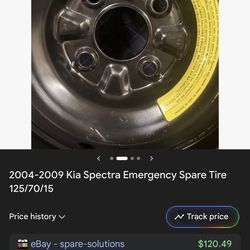 2004-2009 Kia Spectra Emergency Spare Tire 125/70/15