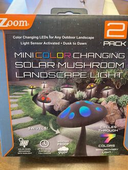 Mini color changing solar mushrooms landscaping lights