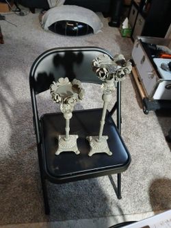 Set Of Antique Roses Candelabra 