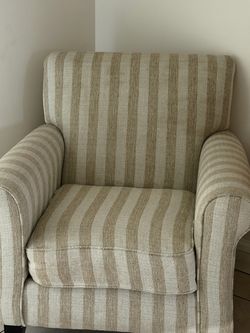 Accent Armchair with Striped Fabric