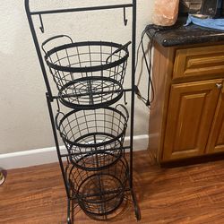 Handy 3 Storage basket stand black metal
