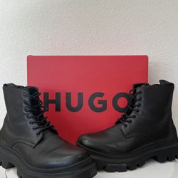 Men’s Size 9 - HUGO Chunky-Sole Leather Half Boots