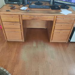 7 drawer wooden desk