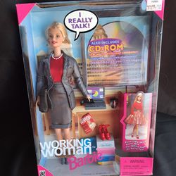 Working Woman Barbie Doll 1999 with CD-ROM