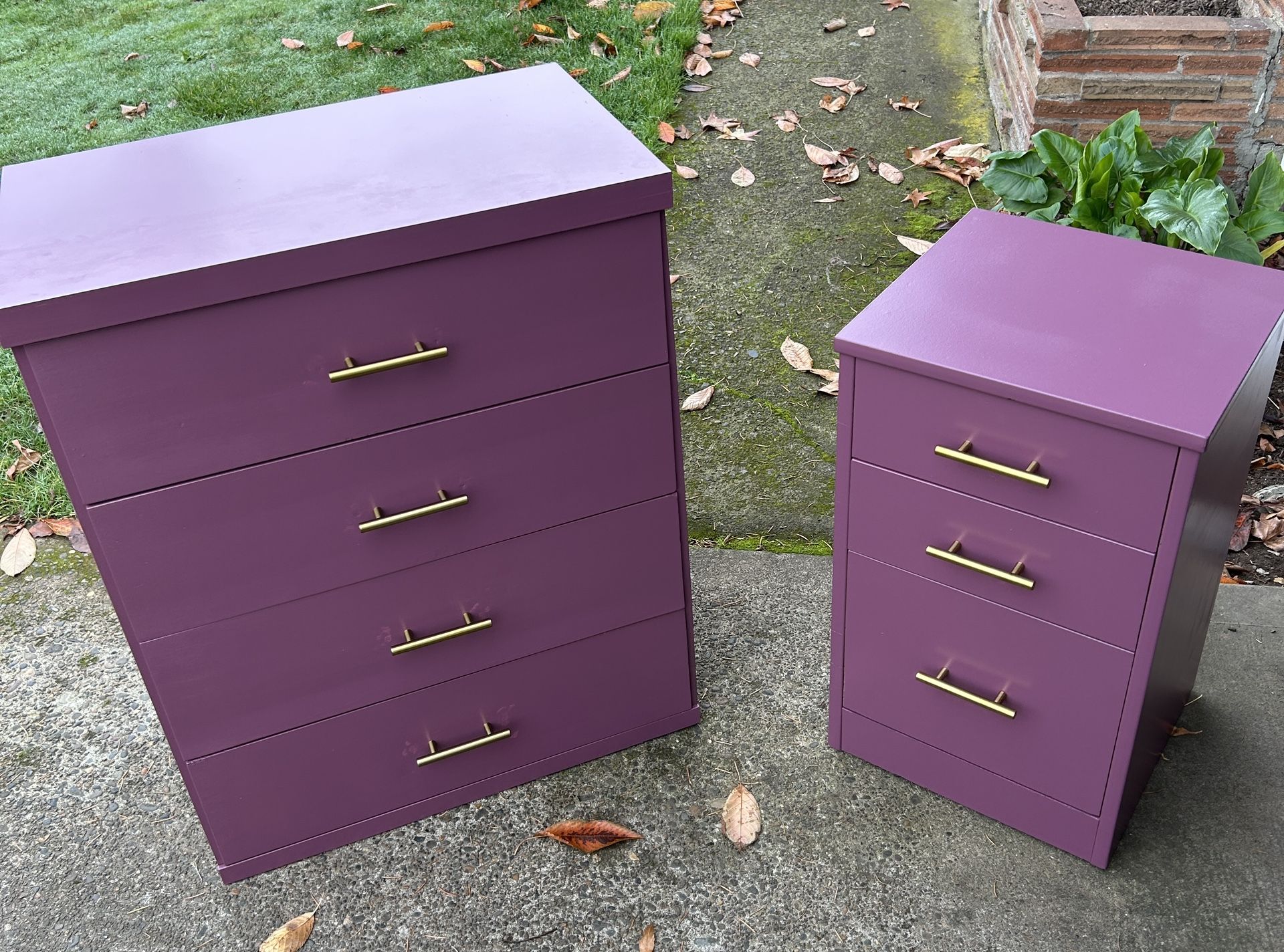 Purple Dresser And Nightstand 