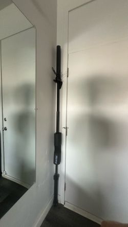 7FT BARBELL, PLATES, SPRING COLLAR,  WALL MOUNT,  PAD