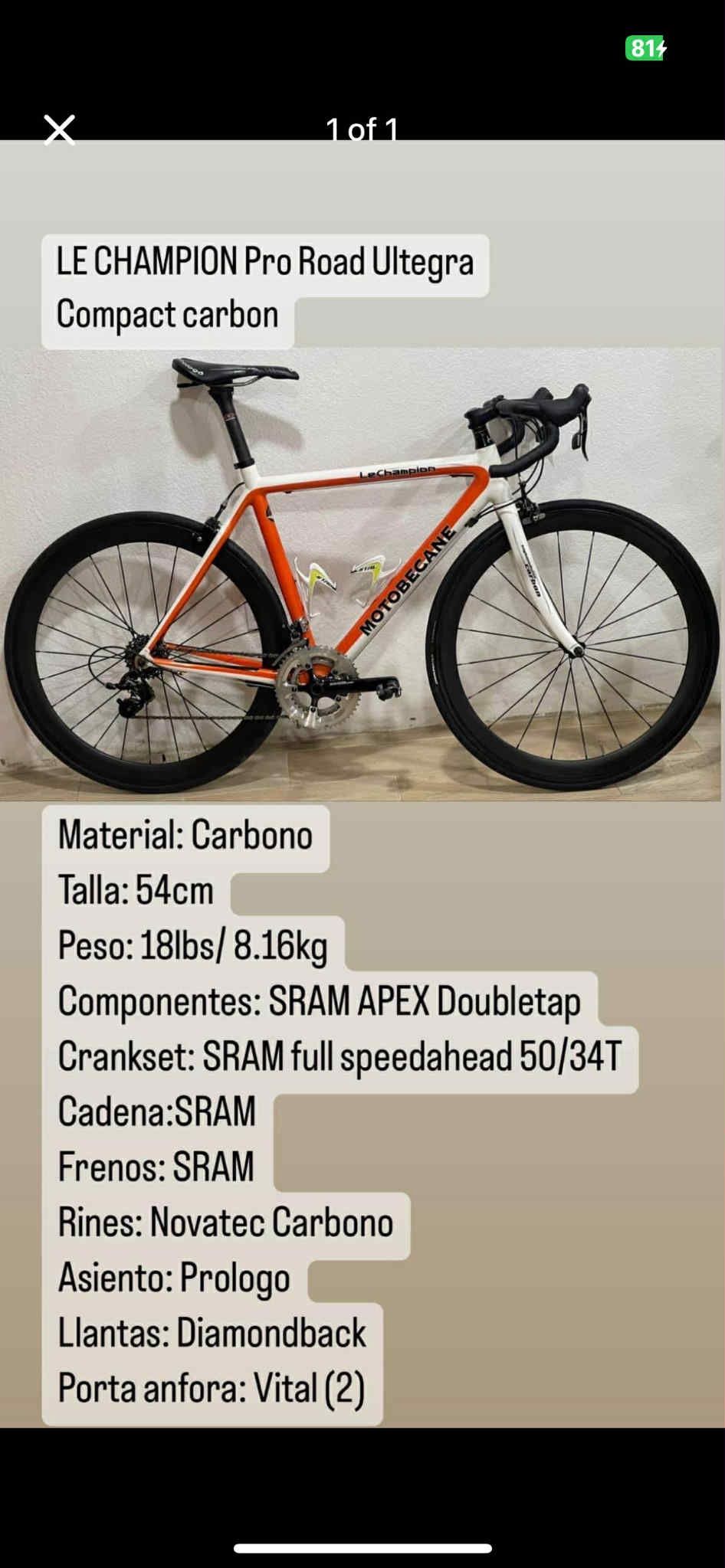 Road Bike Motobecane Full Carbon!!