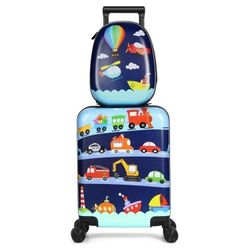 Kids Luggage and Backpack 18 Suitcase with Spinner Wheel Hard Case Travel Suitcase 13 Backpack Girl Suitcase Set for Kids Travel Suitcase Supplies