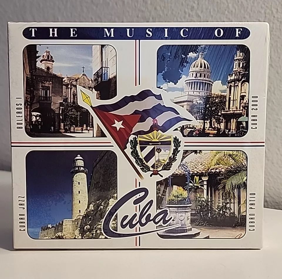 The Music Of Cuba 4 CD Set, 1999. 4 disc set. Boleros 1, cuba 2000, Cuban jazz, and Cuban patio Various artists. A