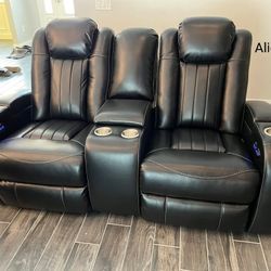 AP🎉 Black Power Reclining Sofa and Loveseat// Financing - Delivery 