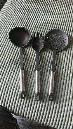 3-Piece Black Nylon Kitchen Utensil Set