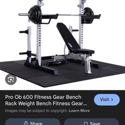 full rack + barbell & punching bag  