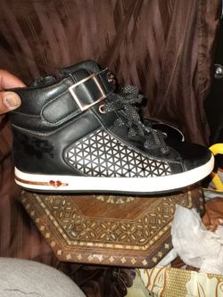 Rose Gold & Black Sketches High Tops Size5