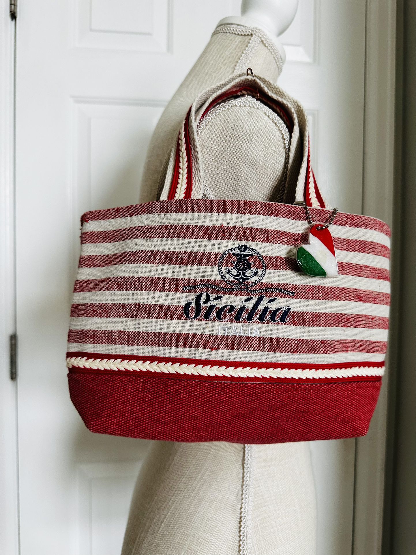 Personalized Sicilia Italia Canvas Mini Tote Bag Russomar Designer Brands New 