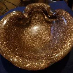 Vintage Handmade Glass Ashtray...