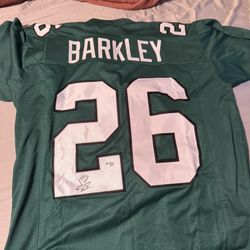 saqaun barkley jersey signed 