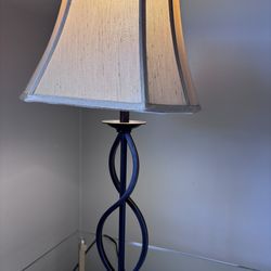 Marble table and lamp