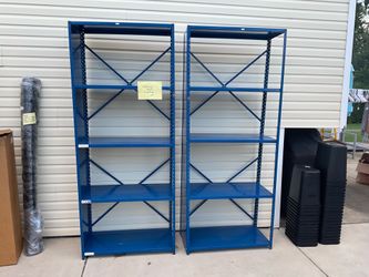 Metal shelving units in good condition
