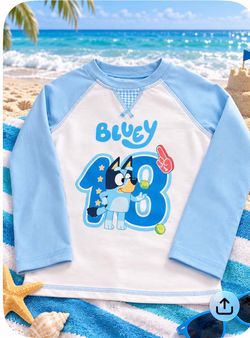 Bluey Kids Rash Guard Long Sleeve Shirt