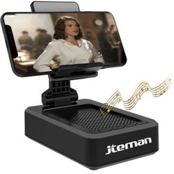 Cell Phone Stand with Wireless Bluetooth Speaker and Anti-Slip Base HD Surround Sound Perfect for Home and Outdoors with Bluetooth Speaker for Desk Co
