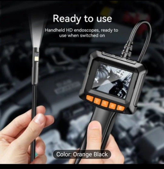 Handheld Endoscope with 8mm Lens, 1080P HD Video, Rechargeable Battery,