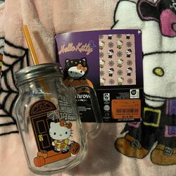 Halloween HK blanket & Mason jar tumbler set