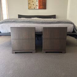 Custom Built White Oak Contemporary Nightstands