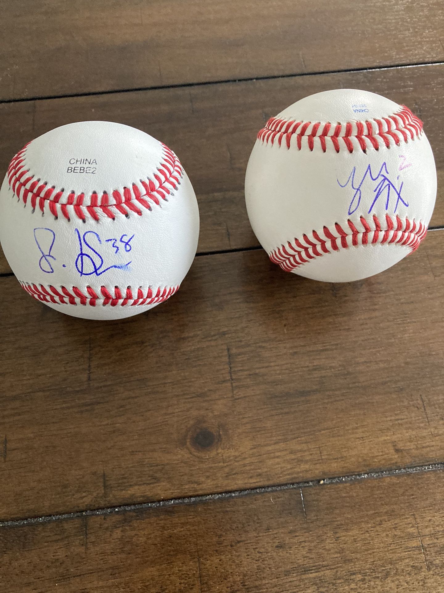 Steven Kwan Yu Chang Autographed Baseballs