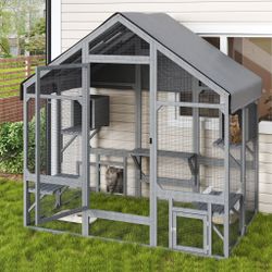 Large Outdoor Wooden Cat Enclosure Catio