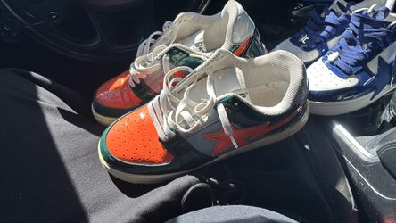 Retro BAPE Orange Green and White Size 10