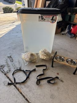 Dog Lot - XL Food Dispenser, Rawhide Chews,  Collar, Food Bowl 