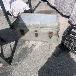 vintage metal storage chest / trunk