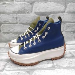 Converse Run Star Hike High Women's Size 6 Navy White Gum Leather Hi Green  New No Box