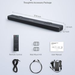 New 38” Bluetooth Wireless Wired Sound Bar Speaker Hdmi Optical Aux With Built in Subwoofer