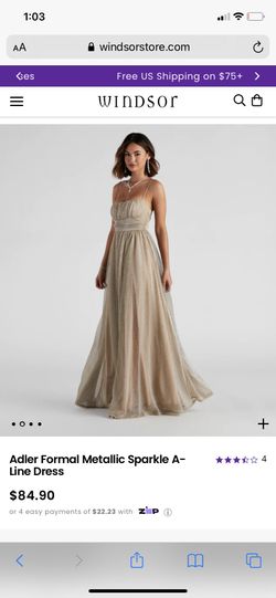 XL Gold Shimmer Dress-  Never Worn- NEW