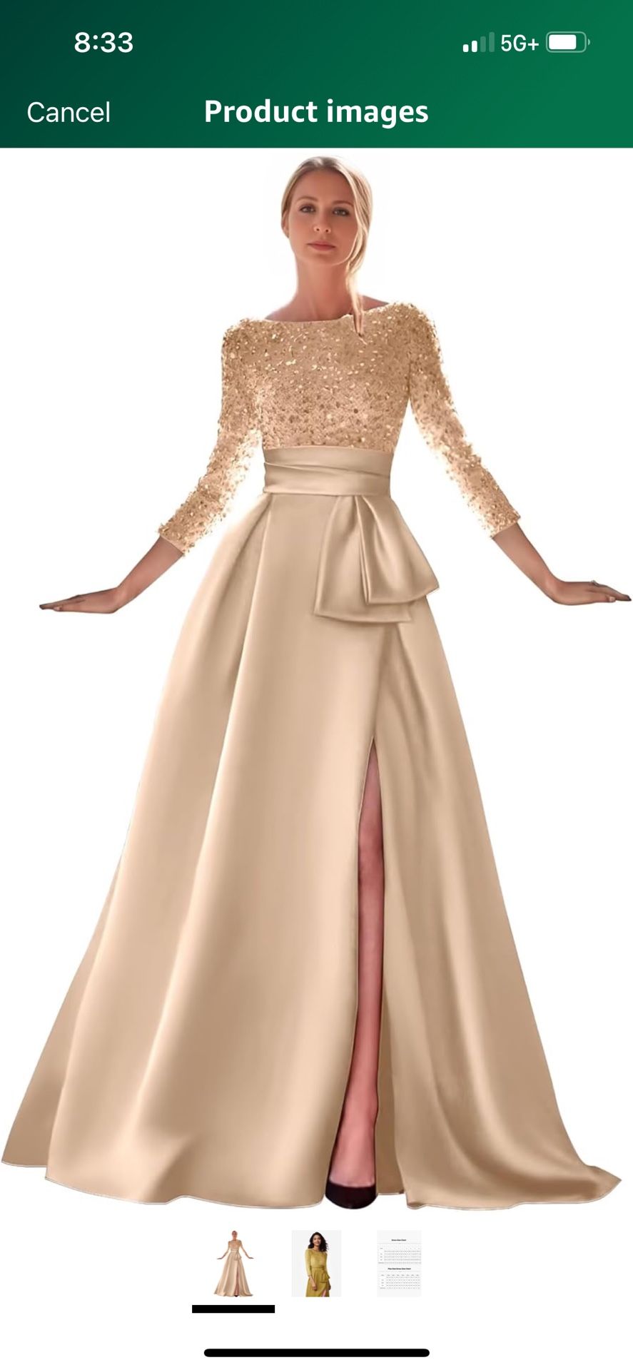 Elegant long-sleeve formal evening dress, perfect for special occasions, galas, or formal events.