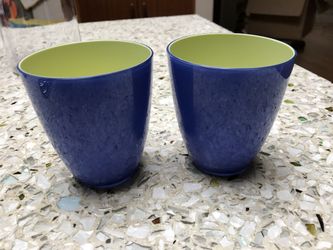 Tiffany & Co. cups / periwinkle and yellow