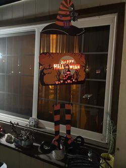 Halloween hanging witch decor, lights up ,New