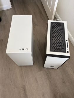 Two White Mid-Tower PC Cases