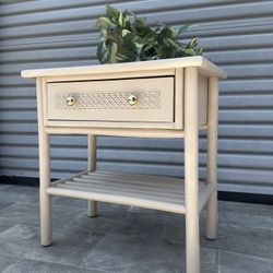 Boho Cute Nude Beige Night Stand End Table Girls Side Table 