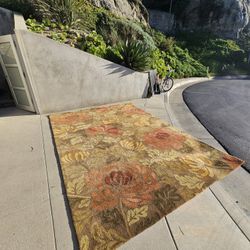 9’ x 12’ Crate & Barrel Emmy Floral Rug – 100% Cotton